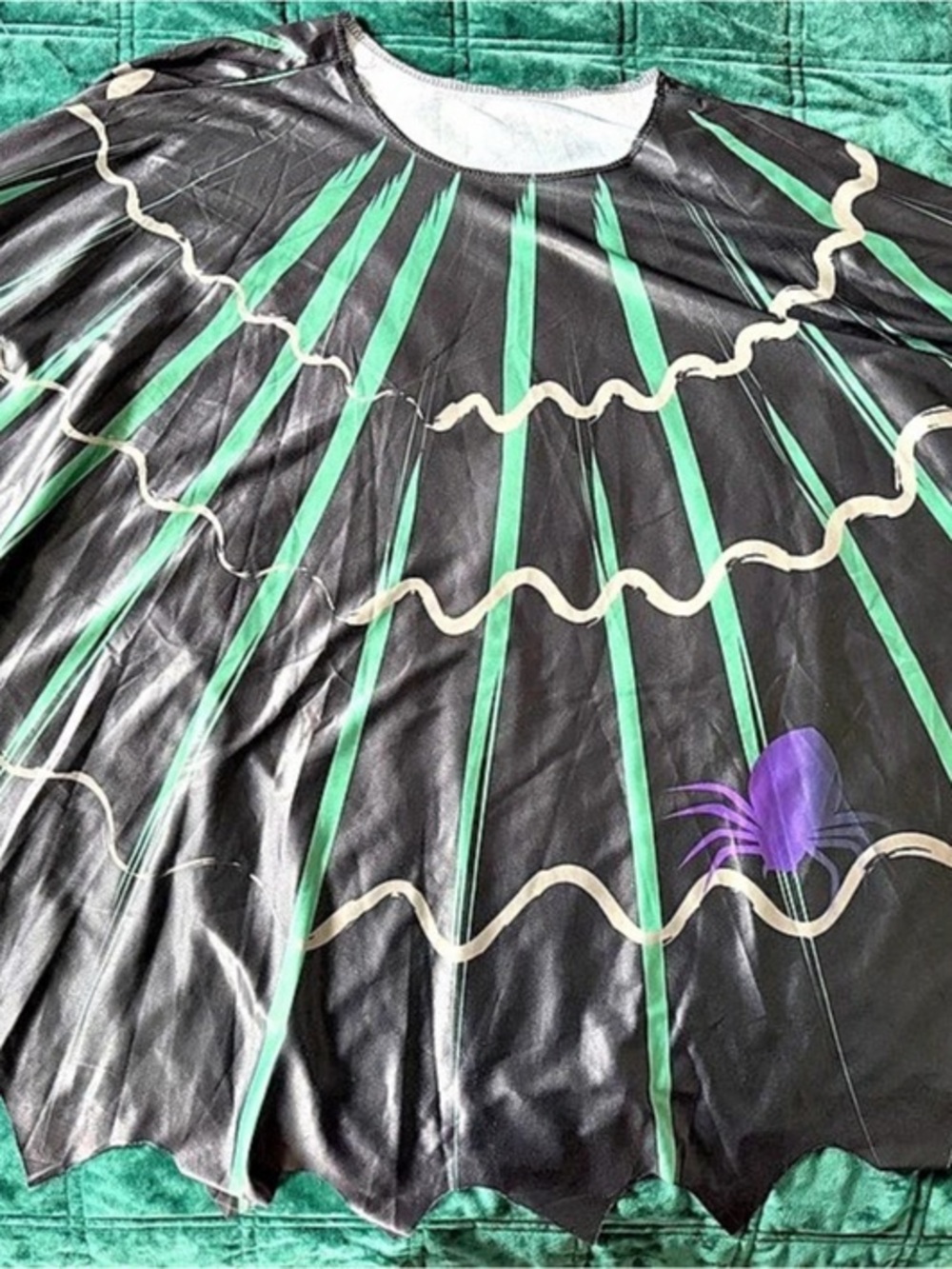 Black & Green Spider Web Poncho Halloween costume